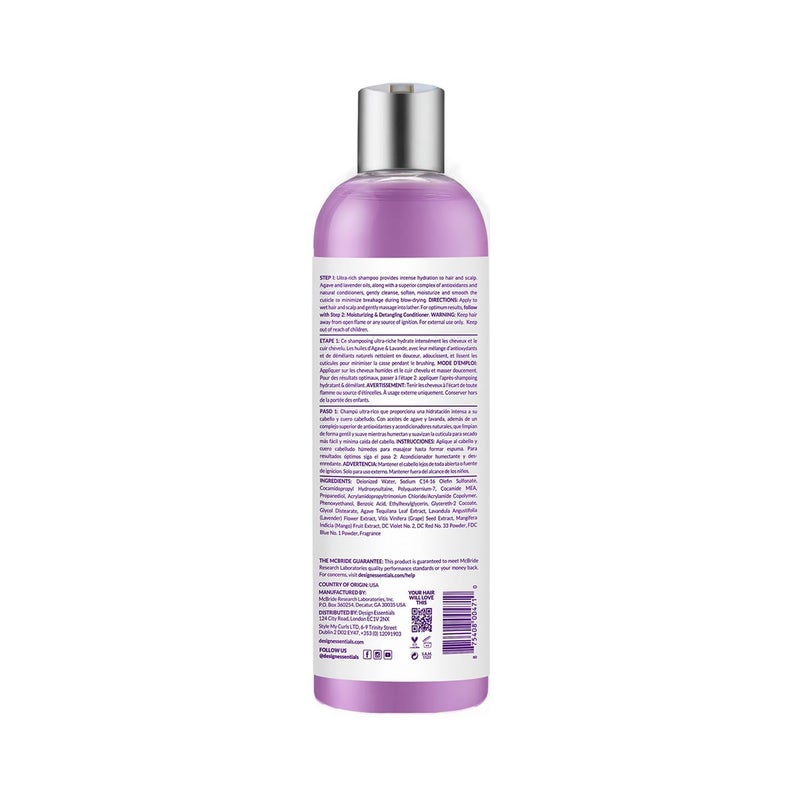 Design Essentials Agave & Lavender Sulfate-Free Moisturizing Shampoo, Nourishing Botanical Blend with Agave and Lavender to Soften & Strengthen Hair, 12 oz - Image 2
